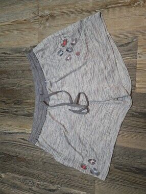 Secret Treasures Gray Lounge Shorts with Multicolor Leopard Spots